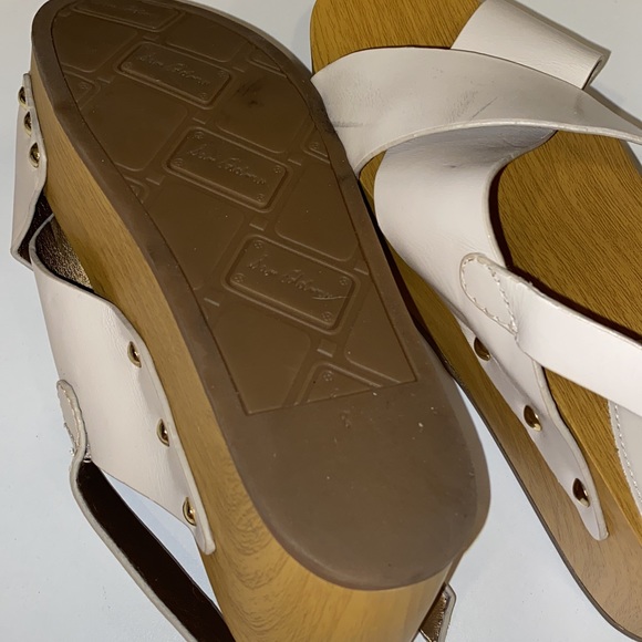 Sam Edelman Bentlee Wood Effect Flatform Heeled Sandals - Picture 2 of 11